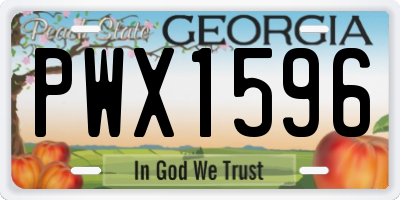 GA license plate PWX1596