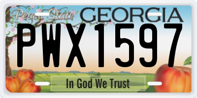 GA license plate PWX1597