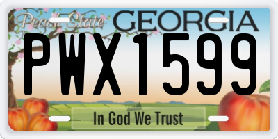 GA license plate PWX1599