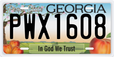 GA license plate PWX1608