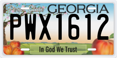 GA license plate PWX1612