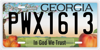 GA license plate PWX1613