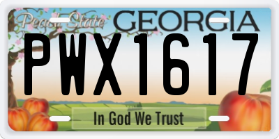 GA license plate PWX1617