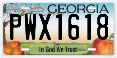 GA license plate PWX1618