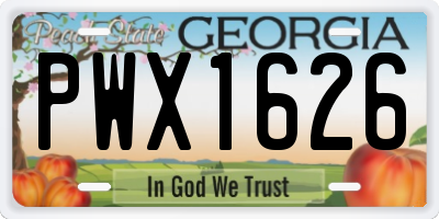 GA license plate PWX1626