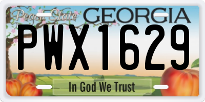 GA license plate PWX1629