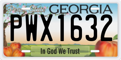 GA license plate PWX1632