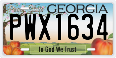 GA license plate PWX1634