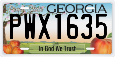 GA license plate PWX1635