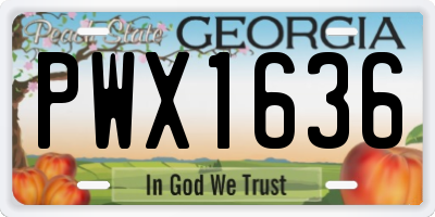 GA license plate PWX1636