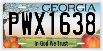 GA license plate PWX1638