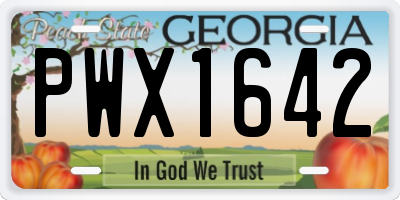 GA license plate PWX1642