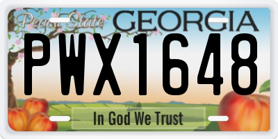 GA license plate PWX1648