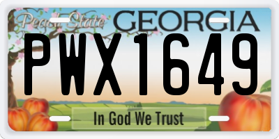 GA license plate PWX1649