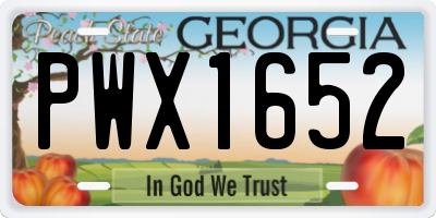 GA license plate PWX1652