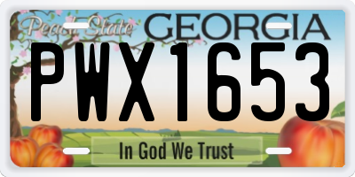 GA license plate PWX1653