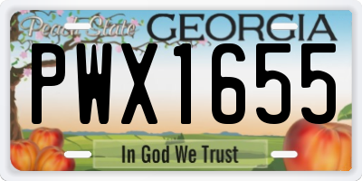 GA license plate PWX1655