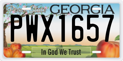 GA license plate PWX1657