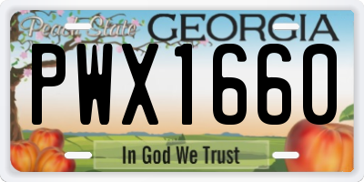 GA license plate PWX1660
