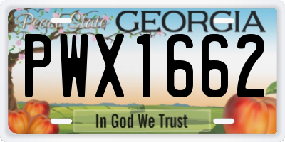 GA license plate PWX1662