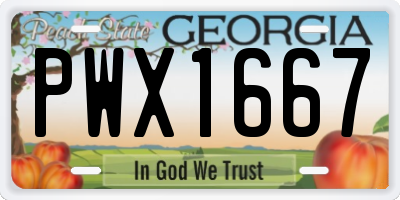 GA license plate PWX1667
