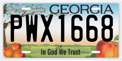 GA license plate PWX1668