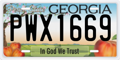 GA license plate PWX1669