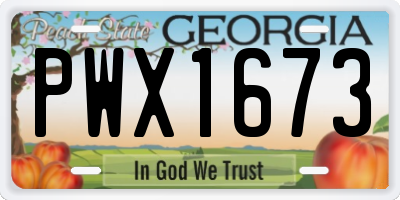 GA license plate PWX1673