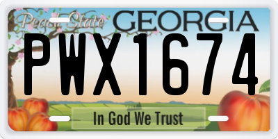 GA license plate PWX1674