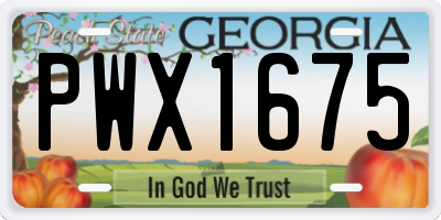 GA license plate PWX1675