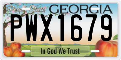 GA license plate PWX1679