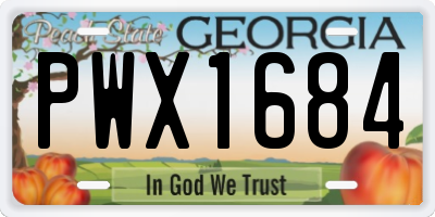 GA license plate PWX1684