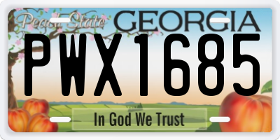 GA license plate PWX1685