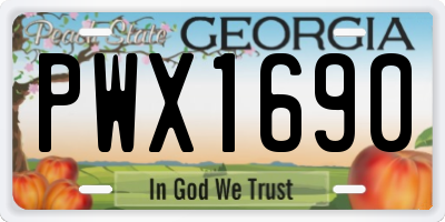 GA license plate PWX1690