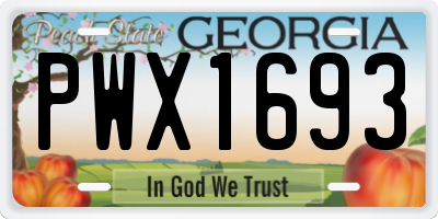 GA license plate PWX1693
