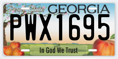 GA license plate PWX1695