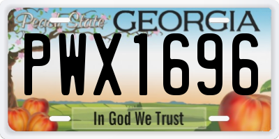 GA license plate PWX1696