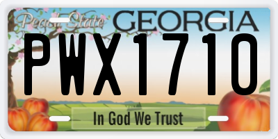 GA license plate PWX1710
