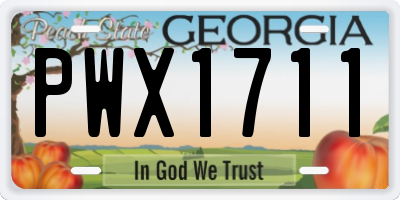 GA license plate PWX1711
