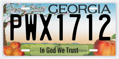 GA license plate PWX1712