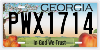 GA license plate PWX1714