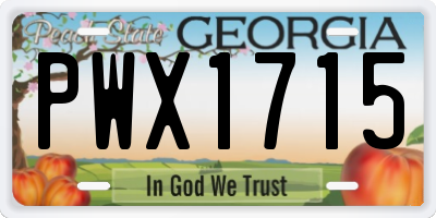 GA license plate PWX1715