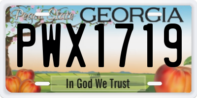 GA license plate PWX1719