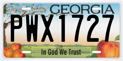 GA license plate PWX1727