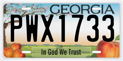 GA license plate PWX1733