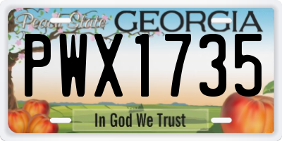 GA license plate PWX1735