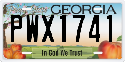 GA license plate PWX1741
