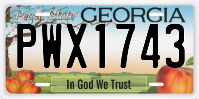 GA license plate PWX1743