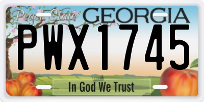 GA license plate PWX1745