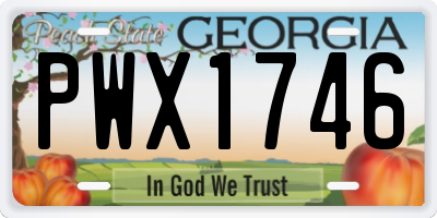 GA license plate PWX1746